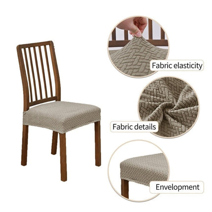 Jacquard Stretch Dining Chair Slipcovers, Removable & Washable Seat Covers