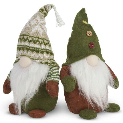 2Pcs Fluffy Bearded Christmas Gnome Ornaments Tabletop Xmas Decor