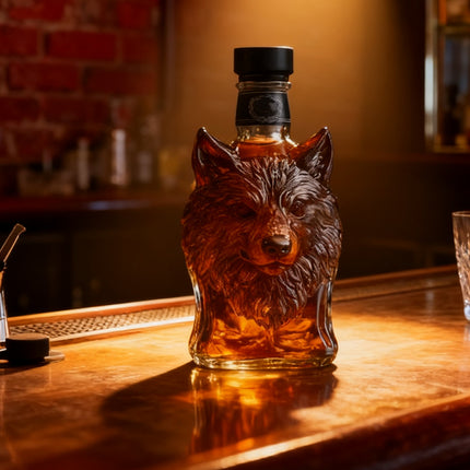 Unique Animal Head Glass Whiskey & Wine Decanter Bottle