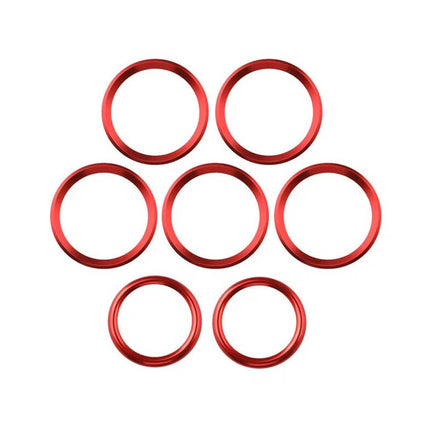 7-Piece Red Aluminum Car Air Vent Cover Universal Fit for Car Interior Decoration Durable Inner Vent Trim Kit