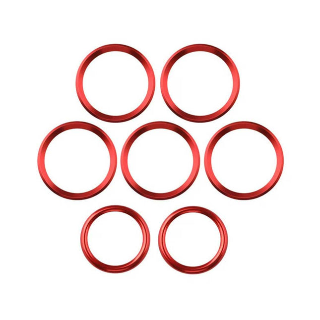 7-Piece Red Aluminum Car Air Vent Cover Universal Fit for Car Interior Decoration Durable Inner Vent Trim Kit