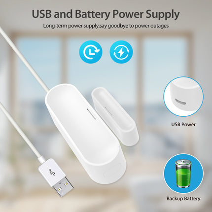 Smart Door Window Sensor, Matter Thread WiFi Magnetic Alarm with Phone Alert