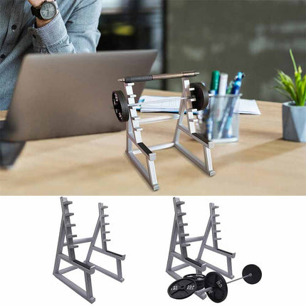 Funny Barbell Rack Pen Holder Gym Theme Desk Pen Organizer Squat Rack Pen-Holder