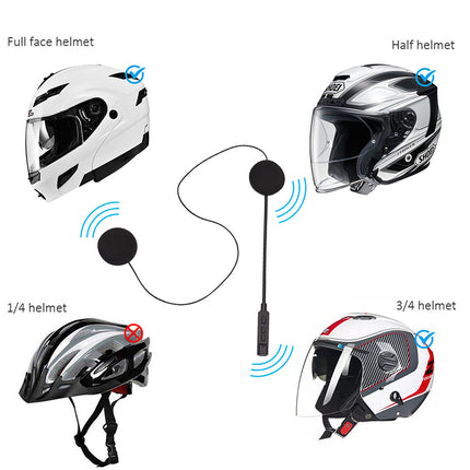 Wireless Bluetooth Motorcycle Helmet Headset for Intercom Motorbike Headphone