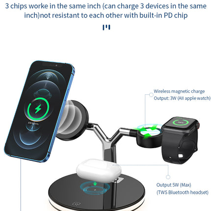 3‑in‑1 Wireless Charging Dock Station, Multi‑Device Wireless Charger for Smart Watch & Mobile Phone