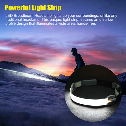 COB LED Headlamp Torch Flashlight Work Light Bar Head Band Lamp USB Charging