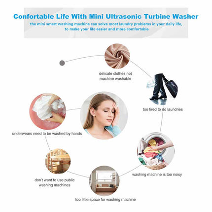 USB Powered Portable Ultrasonic Turbine Mini Washing Machine