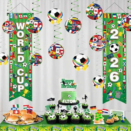 Football Party Door Banner, 2026 World Cup Themed Curtain Decoration