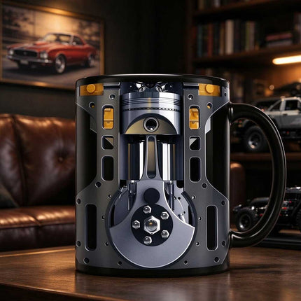 Mechanic Engine Ceramic Coffee Mug 350ml, Engine Block Shape Tea Cup