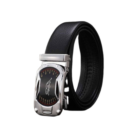 Mens Leather Belt Detachable Waistband Cuttable Strap Automatic Steel 120CM