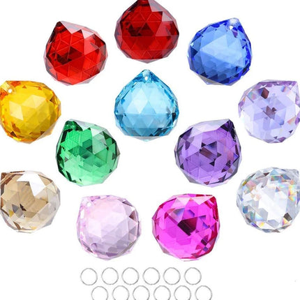 12X 20MM Crystal Sun Catcher Prism Pendant Suncatcher Rainbow Maker Window Hanging