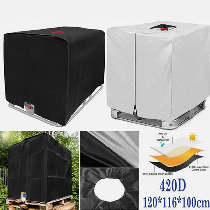 Heavy Duty IBC Water Tank Cover Waterproof For 1000L Container Sun UV Protective