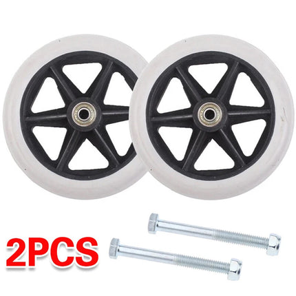 2Pcs 7 Inch Solid Caster Wheels Heavy Duty Replacement Front Wheels for Wheelchair