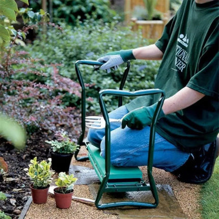 Foldable Garden Kneeling Stool with Detachable Tool Bag Multifunctional Yard Work Seat