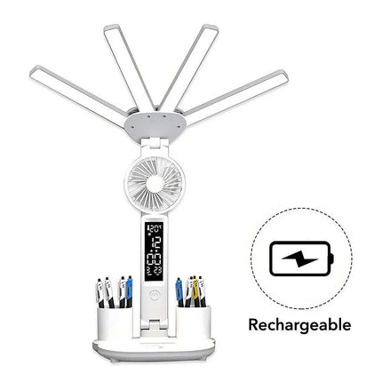 4 IN 1 LED Desk Lamp with Fan Dimmable Reading Lamp Reading Table Night Light