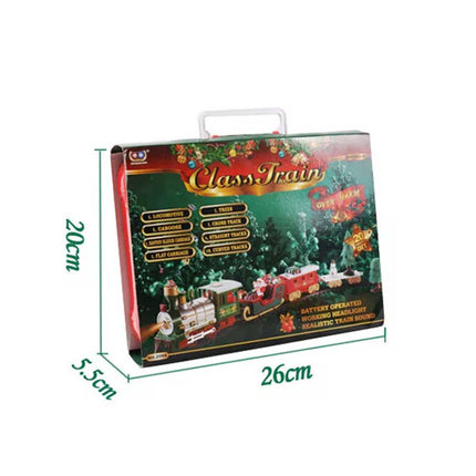 Musical Santa Christmas Tree Train Rail Track Set Light Sound Kids toy Xmas Gift