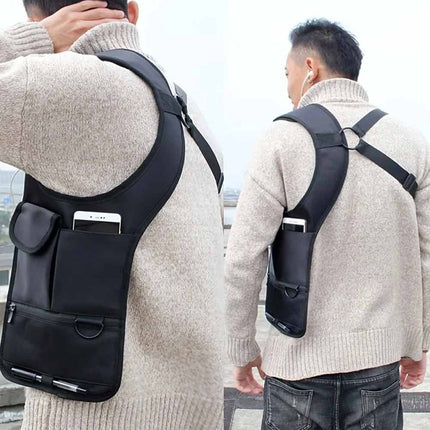 Anti-Pry Hidden Underarm Bag Leather Organizer Case for Tablet & Cards