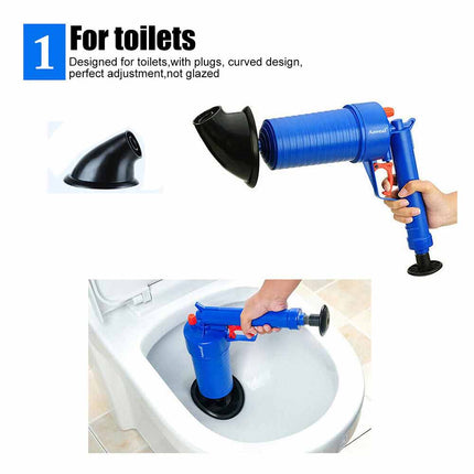 Drain Cleaner High Pressure Compressed Blaster Pump Manual Plunger Sink Pipe