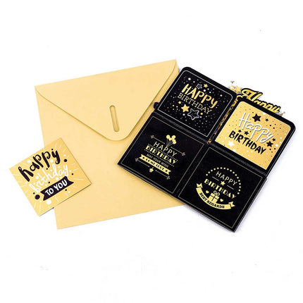 Gold 2D Pop-Up Birthday Greeting Card: Special Design for Mum, Dad, Friends & Loved Ones