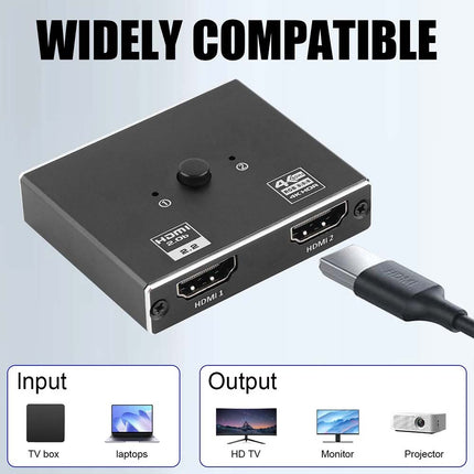 4K@120Hz HDMI 2.1 Splitter Switch 1in 2out / 2in 1out 60Hz UHD HDTV PC