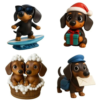 2D Acrylic Christmas Countdown Advent Calendar, 24‑Day Dachshund Design Tree Hanging Ornament, Holiday Gift