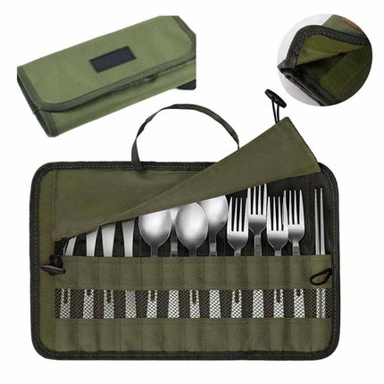 Cutlery Bag Portable Camping Cooking Utensil Set Storage Bag Kitchen Gadgets