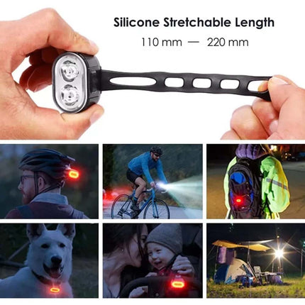 2PCS Super Bright Bike Light Set, Front & Rear LED Lights, Waterproof Bicycle Torch Lamps for Safe Night Riding