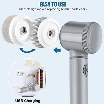 Electric Spin Scrubber Powerful Turbo Scrub Cleaning Brush Cordless Rechargeable