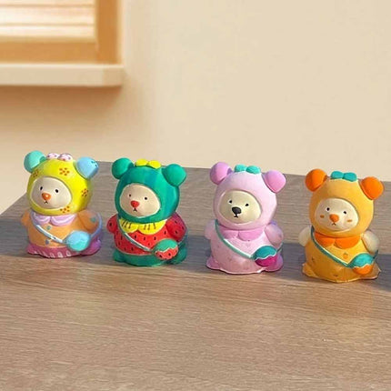 Set of 10 Paint Your Own Bear Figurines DIY Arts & Crafts Kit Decor Gift for Kids Family