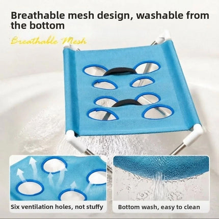 Blue Foldable Non‑Slip Pet Bathing Stand, Pet Grooming Hammock for Dog & Cat Home Grooming