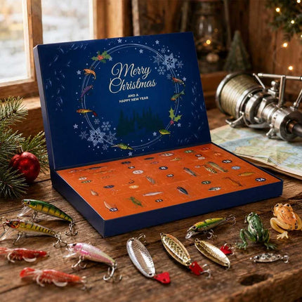 24 Day Fishing Lure Advent Calendar Christmas Tackle Gift Set for Men Teens