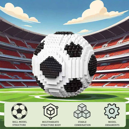 9.5CM Soccer Football Mini Model Building Blocks, Educational Creative DIY Brick Toy Set