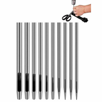 10pcs Heavy Duty Leather Hollow Hole Punch Set DIY Craft Hand Cutter Hole Tool