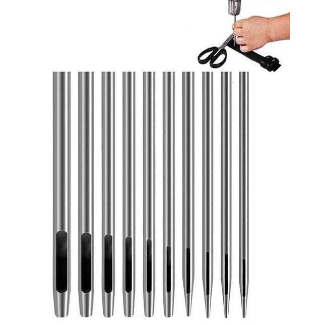 10pcs Heavy Duty Leather Hollow Hole Punch Set DIY Craft Hand Cutter Hole Tool