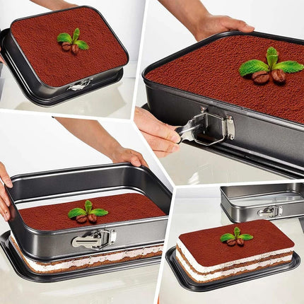 28cm Rectangular Non‑Stick Springform Cake Tin – Baking Tray for Cakes & Desserts