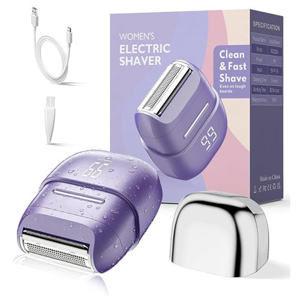 Waterproof Electric Lady Shaver, Dual-Blade Razor for Sensitive Skin with LED USB