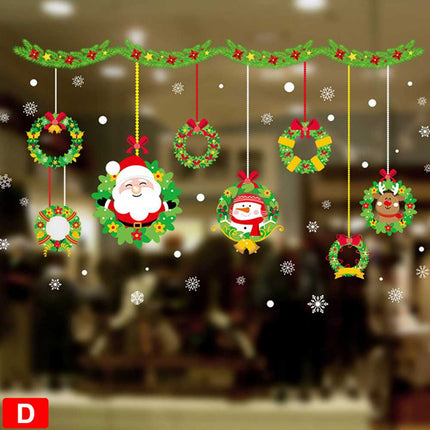 Christmas Santa Removable Window Stickers Festival Art Decal Wall Shop Home Xmas