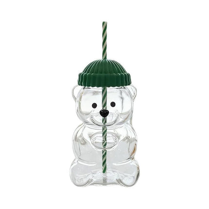 2026 Limited Edition Barista Style Star Bear Glass Cup 20Oz with Straw - Brand New Gift Edition