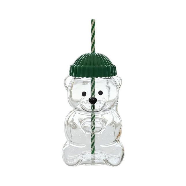 2026 Limited Edition Barista Style Star Bear Glass Cup 20Oz with Straw - Brand New Gift Edition