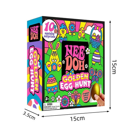 4Pcs Easter Golden Egg Squishy Toy Set 10 Surprise Collectible Squeeze Gifts
