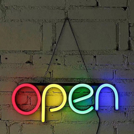 LED Shop Open Sign Light Bar Hotel Restaurant Window Hanging Display Lights