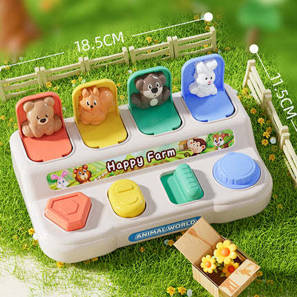 Interactive Farm Animal Pop-Up Surprise Sensory Toy, Cause & Effect Cognitive Manipulation Leisure Toy