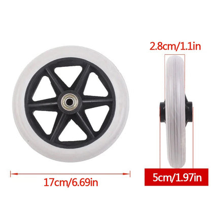 2Pcs 7 Inch Solid Caster Wheels Heavy Duty Replacement Front Wheels for Wheelchair