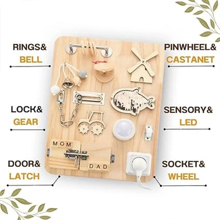 Montessori Busy Board for Toddlers Educational Fidget Sensory Toy Autistic ADHD Children Gift
