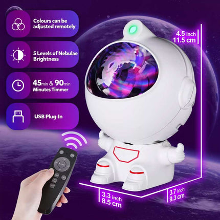 Creative sitting vortex astronaut starry sky projection light atmosphere light astronaut nebula night light