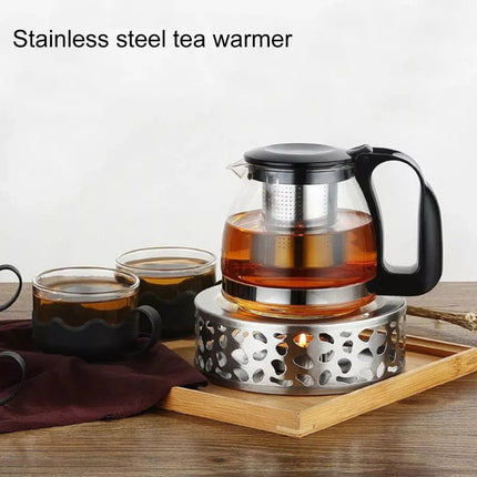Teapot Base Round Candle Heater Stainless Steel Tea Coffee Milk Warmer Home