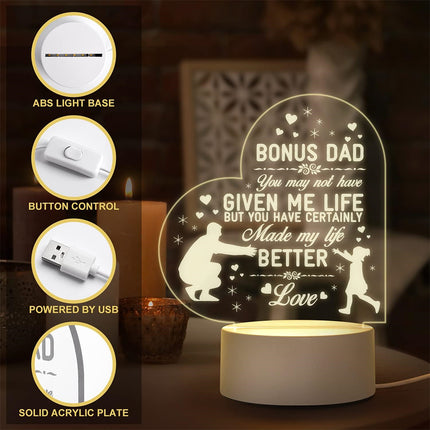 3D Night Light Love Blessing Language Acrylic Atmosphere LED Light