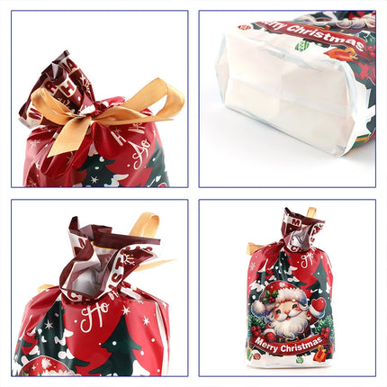 50PCS Christmas Wrapping Bags - 3 Cute Patterns Festive Gift Bags for Christmas Day, 15X23CM Portable Gift Bags Perfect for Holiday Presents