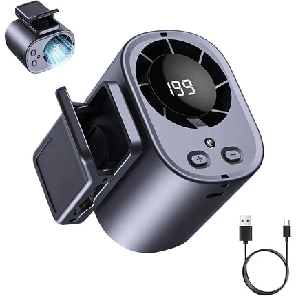 Clip On Car Cooling Fan with LED Display, 360° Rotatable Portable Vehicle Cooler Fan