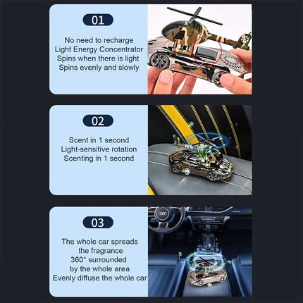 Solar-Powered Rotating Helicopter Car Air Freshener Ornament